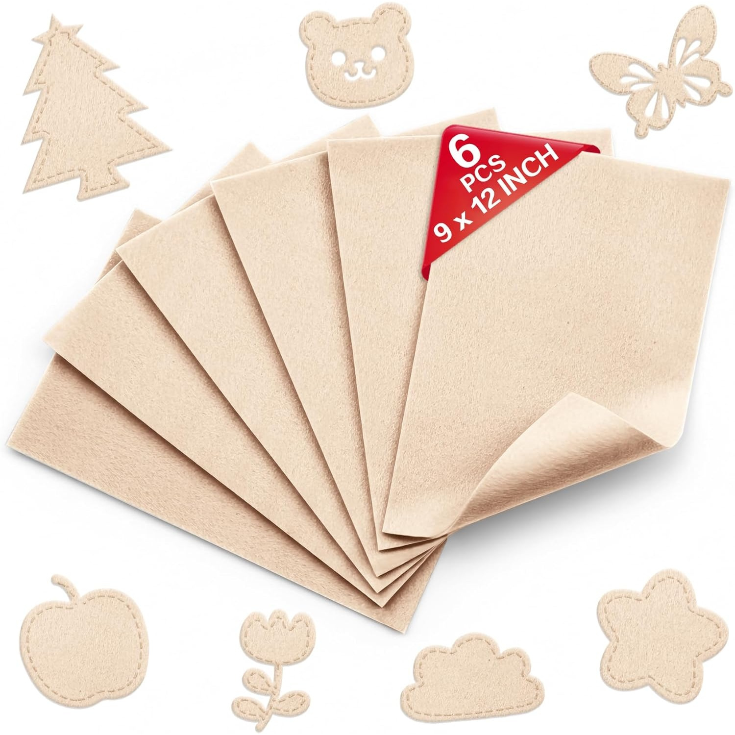 TEMU 40 Colors Available Felt Sheets For Crafts, 9x12 Inch/ 20x30cm - 1.6mm Thick 6 Soft Felt Fabric For Sewing, Kids Crafts, Embroidery, Halloween
