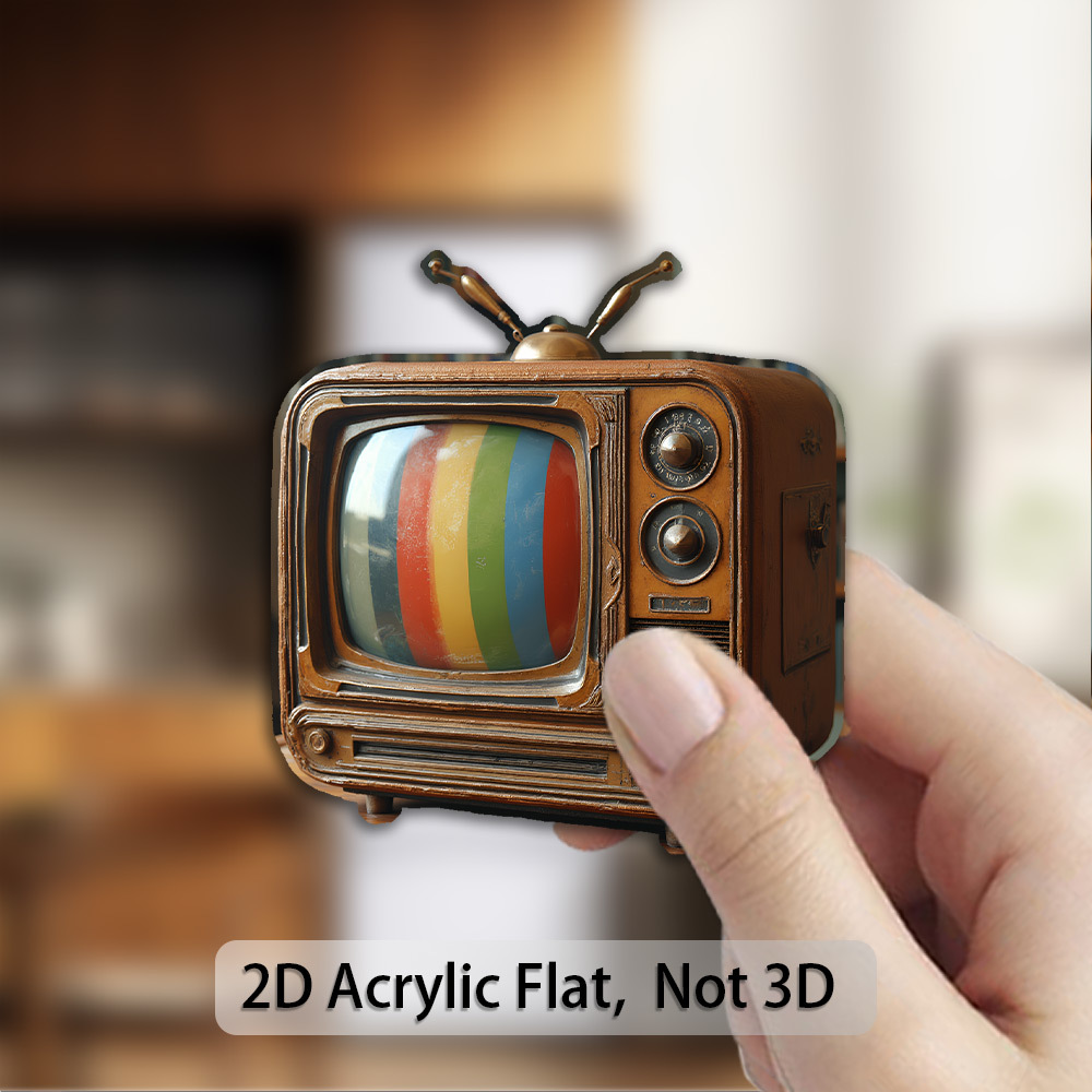 TEMU 1 Imán de TV vintage para coleccionistas con antena retro y de cuero, imán acrílico compatible para exhibición en puerta de refrigerador,