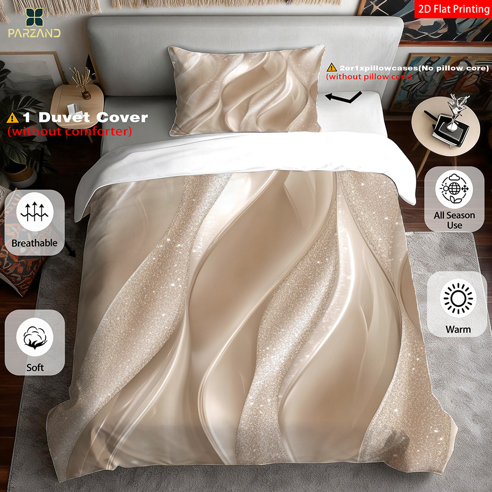 TEMU 2/3pcs Of 2d Flat Printed Design For Bedroom Decoration, Including A Quilt Cover And Pillowcases (1 Duvet Cover   1 Pillowcases, Excluding The