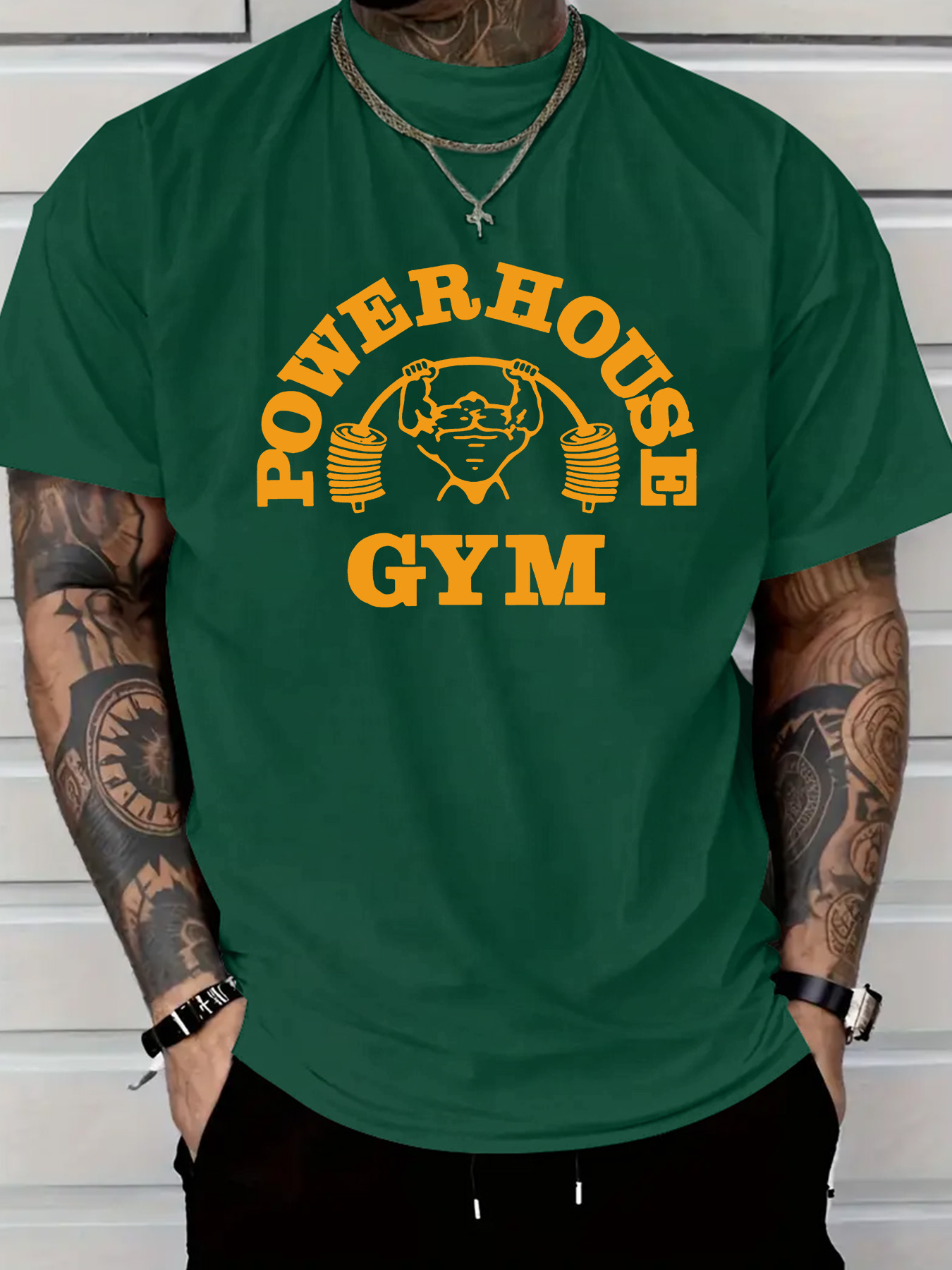 *'s Gym Graphic T-Shirt Black, Fashionable Summer Short Sleeve, Soft  Micro-Stretch Fabric, Round Neck Design, Casual Versatile Style, Gym