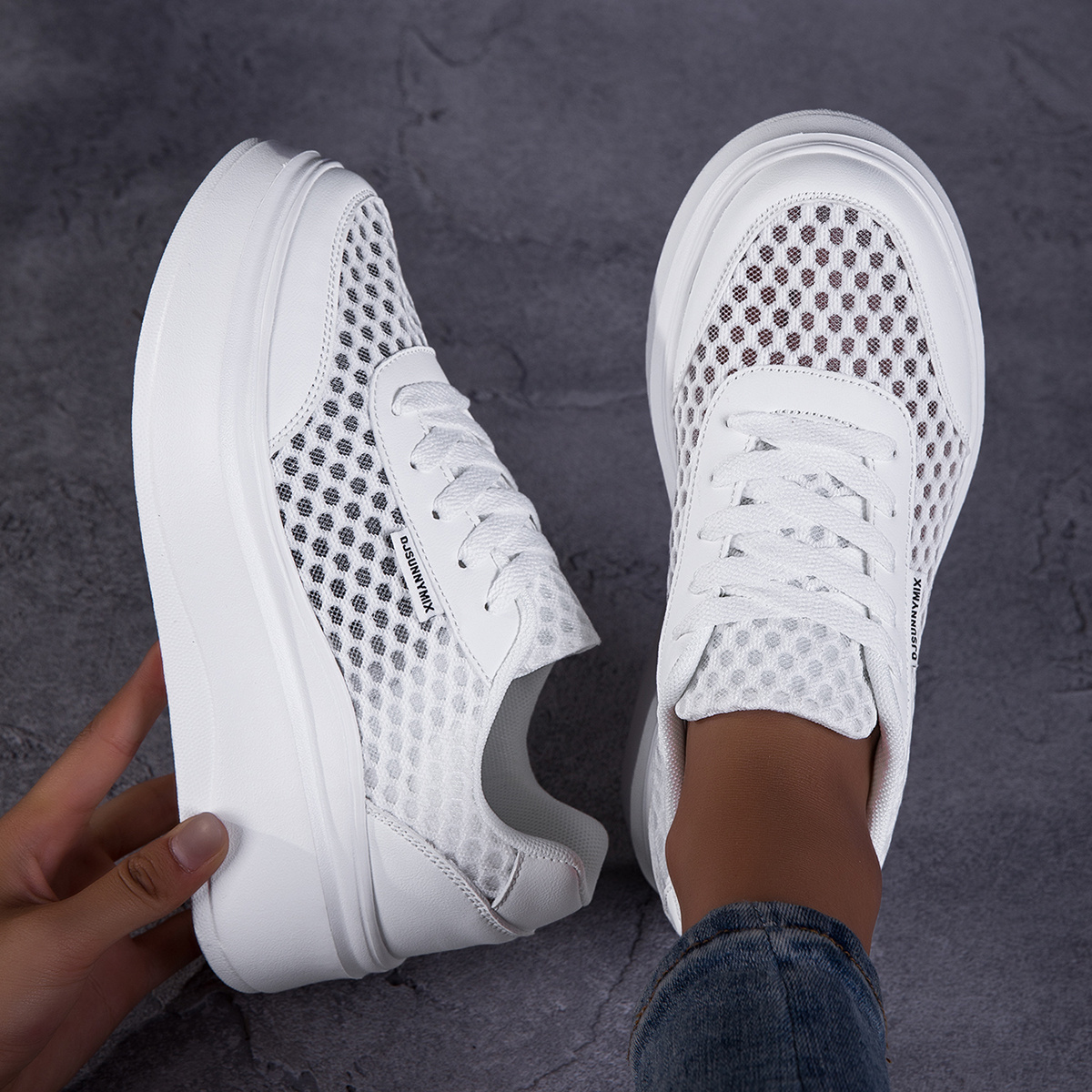 TEMU Djsunnymix Women's Shoes Thick Sole Height-increasing Women's Shoes Casual Athletic Shoes Fashion Casual Shoes Athletic Shoes Plus Size Outdoor