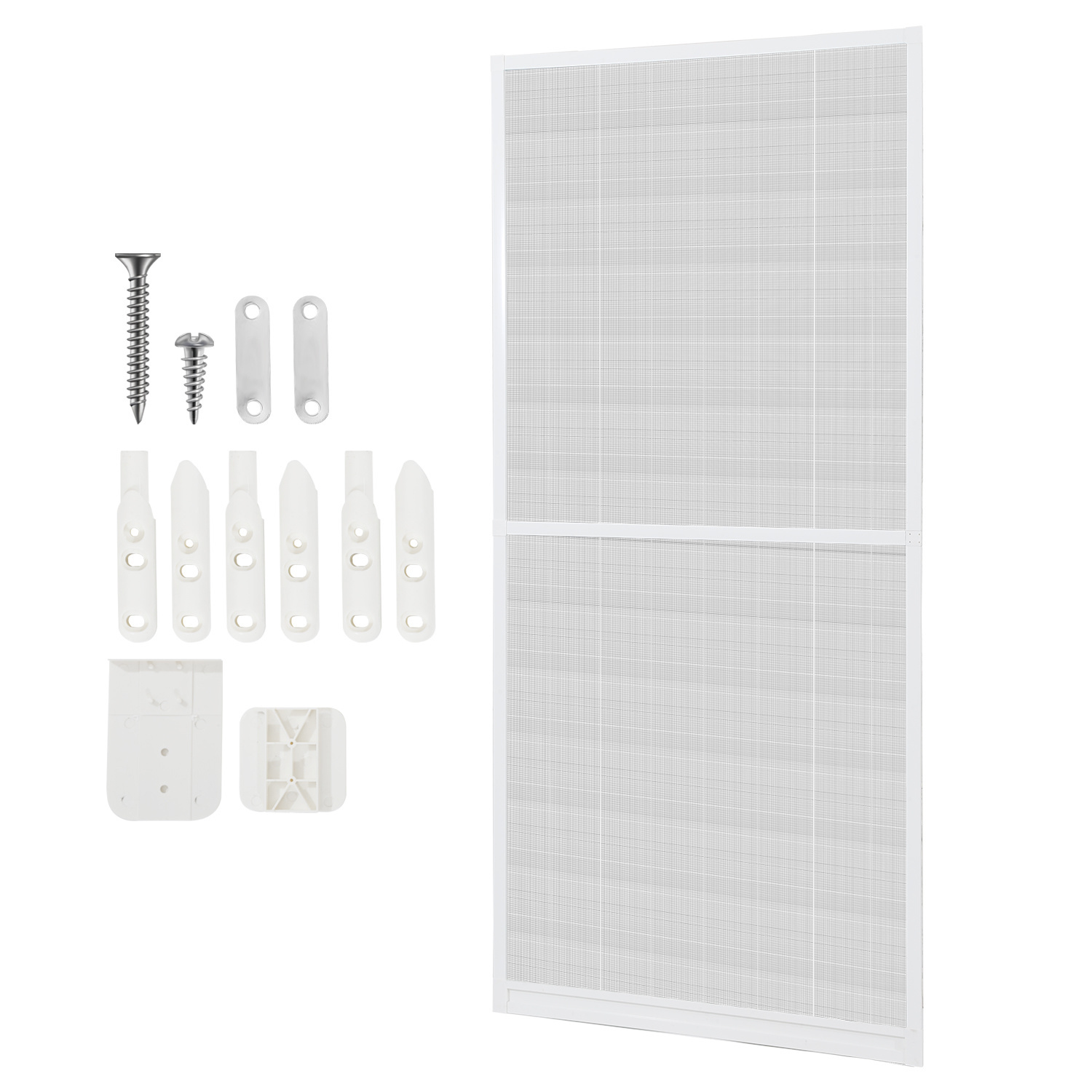 E-shop 95X210Cm Insektenabwehr Tür Insektennetz mit Aluminiumrahmen Schutz Tür Weiß Fliegennetz Insekten Schutz Balkontür Mückenabweisend Magnetische