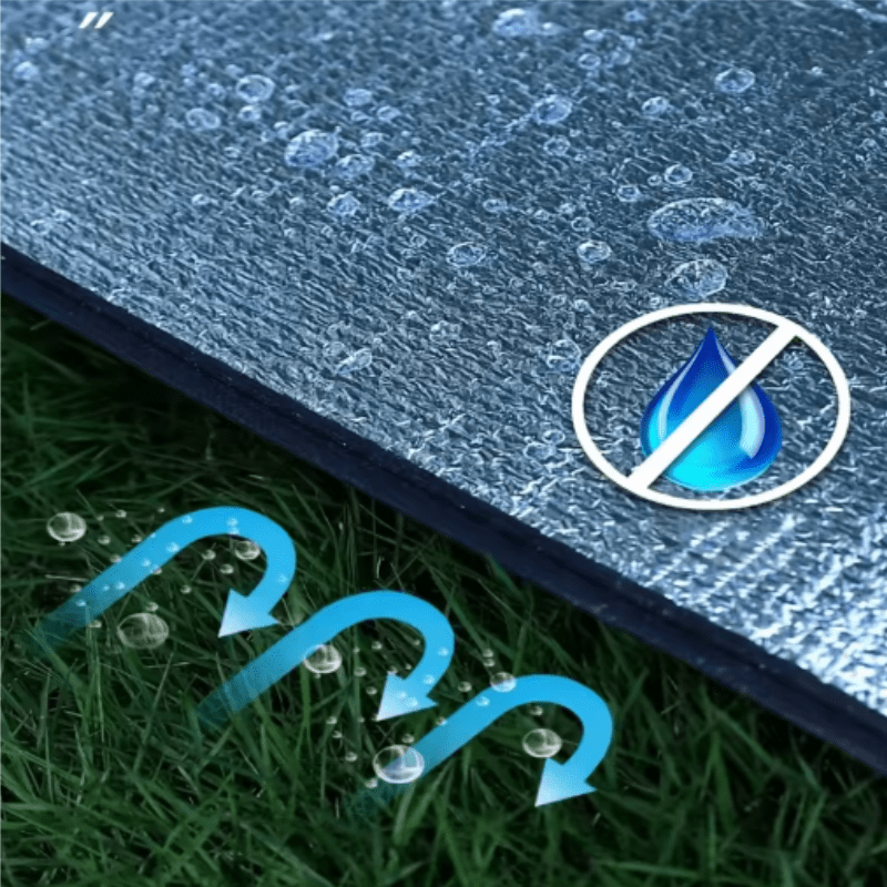 portable outdoor double sided aluminum foil moisture pad with storage bag foldable waffle weave design for insulation   travel beach hiking picnics camping tents   use Product details 4