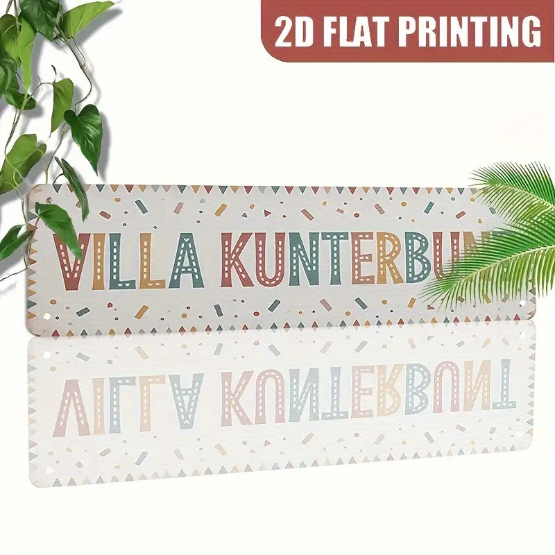 E-shop 2D Flach, 1 Stück, [2D Flachdruck], Vintage-Stil VILLA Dekorationsplakette, Wanddekoration für Hof, Garage, Laden, Zuhause, Bar