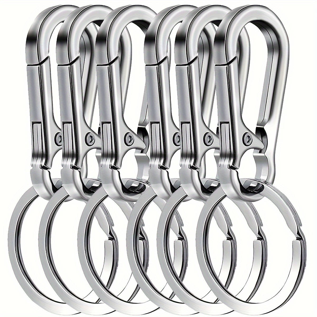 TEMU 6/12pcs Mini Keychains, Mini Edc Key Chain Link Rack Storage Bag, Suitable For Wallet Pendant Hook, Car Key Fob, Parachute Key Chain Lanyard
