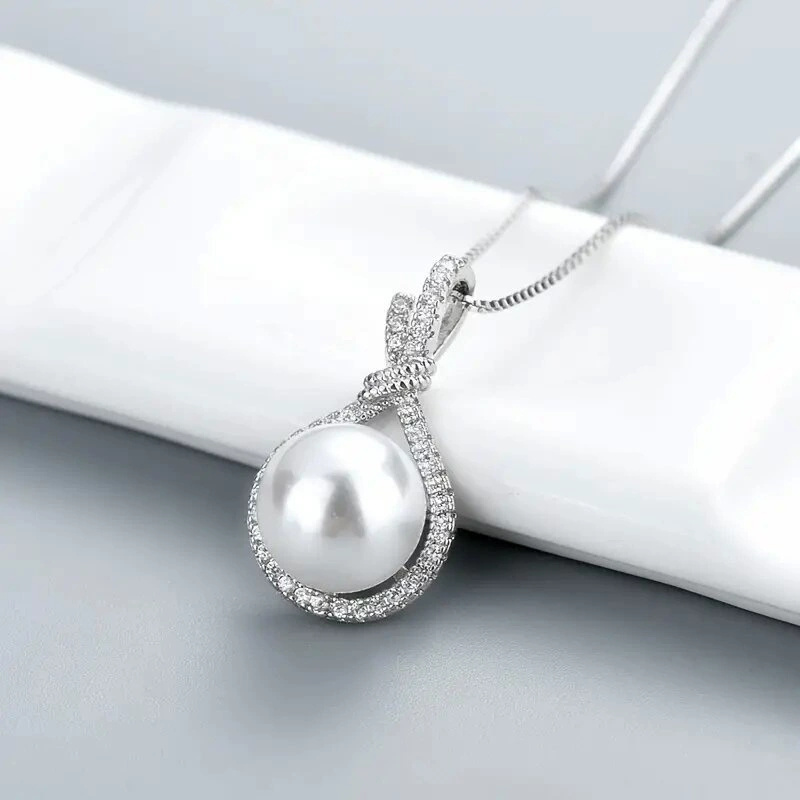 Image of 1pc Women's Fashion Pendant Necklace, Elegant Bling Bling Synthetic Synthetic Zirconia And Teardrop Necklace For Bridal Weddings, Banquets, And Daily Wear, Necklace, Spring/summer Jewelry