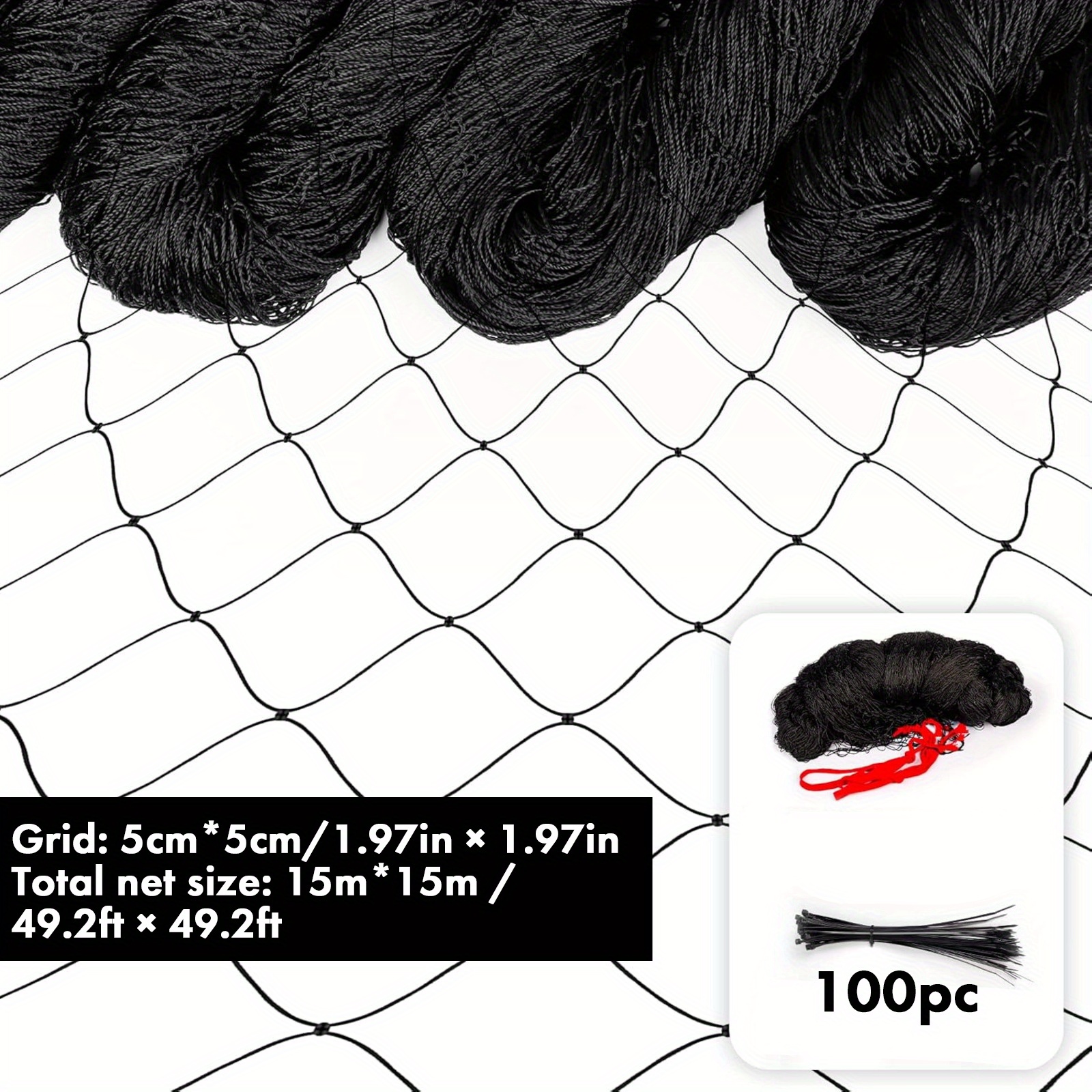 TEMU Heavy Duty Poultry Netting, Reinforced Mesh Chicken Coop Cover For Runs And Pens, Extra Strong Garden Protection Net For Blueberry Bushes Fruit