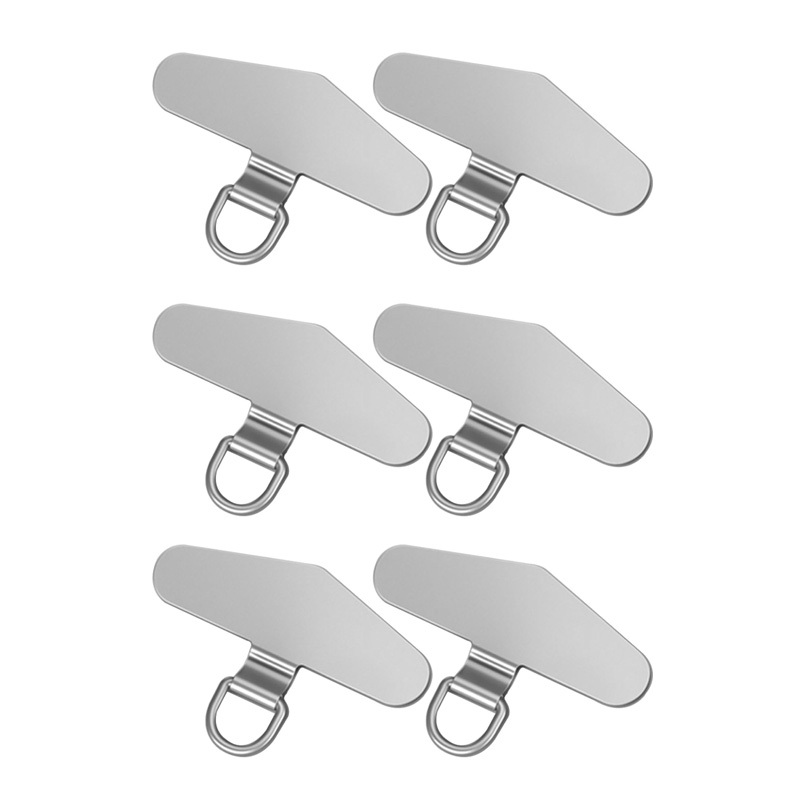 TEMU 6pcs Stainless Steel Phone Lanyard Connectors, Metal Phone Lanyard Buckles, Metal Phone Lanyard Tabs, Metal Phone Patches, Universal Phone