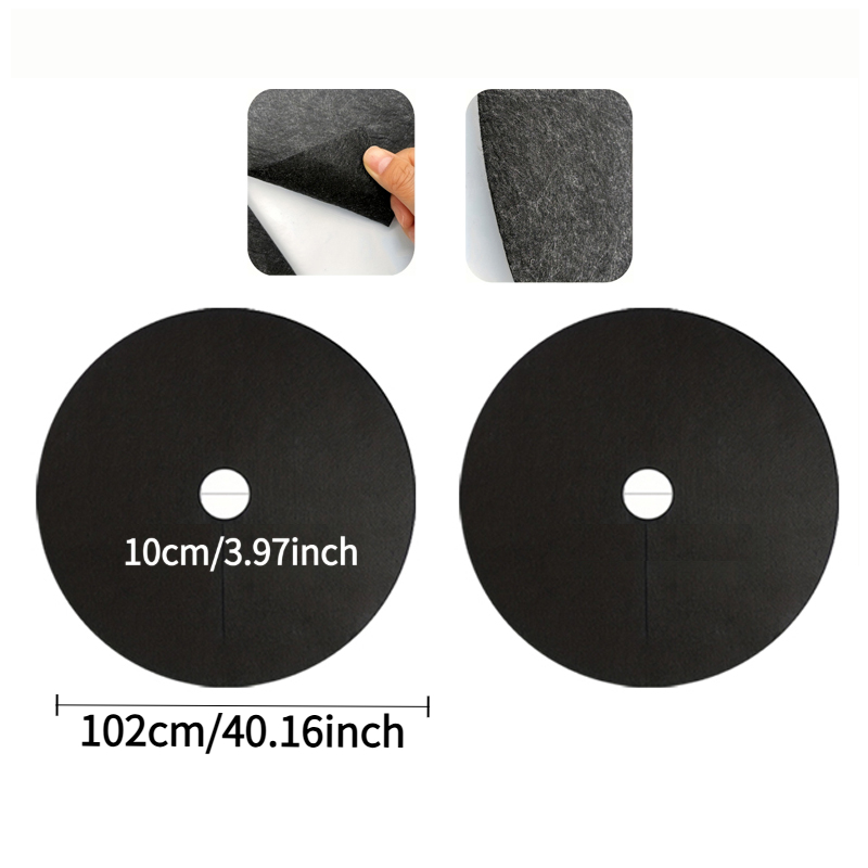 TEMU 2pcs Set Of Extra Large Tree Weed Mats, 102cm Breathable Landscape Cover, Suitable For And Fruit Trees