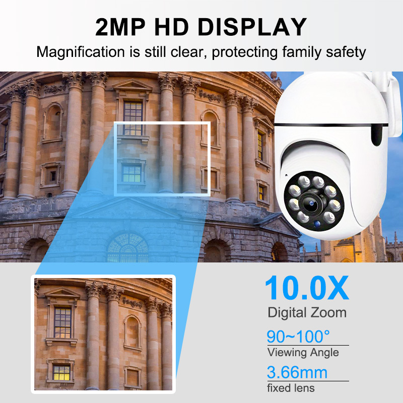 1pc 1080P HD Wireless Security Camera, 2-Way Audio, Motion Detection, Alarm Push, PTZ 355°, 90° View Angle, for Smart Home Surveillance, Compatible with Smartphones, Supports Cloud Storage & SD Card (Not Included) details 1