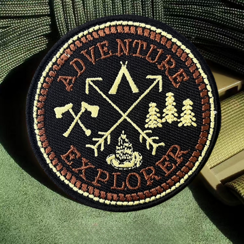 

Adventure Embroidered Patch - Tactical Khaki Morale Badge With For Backpacks, Sewing & Knitting Supplies