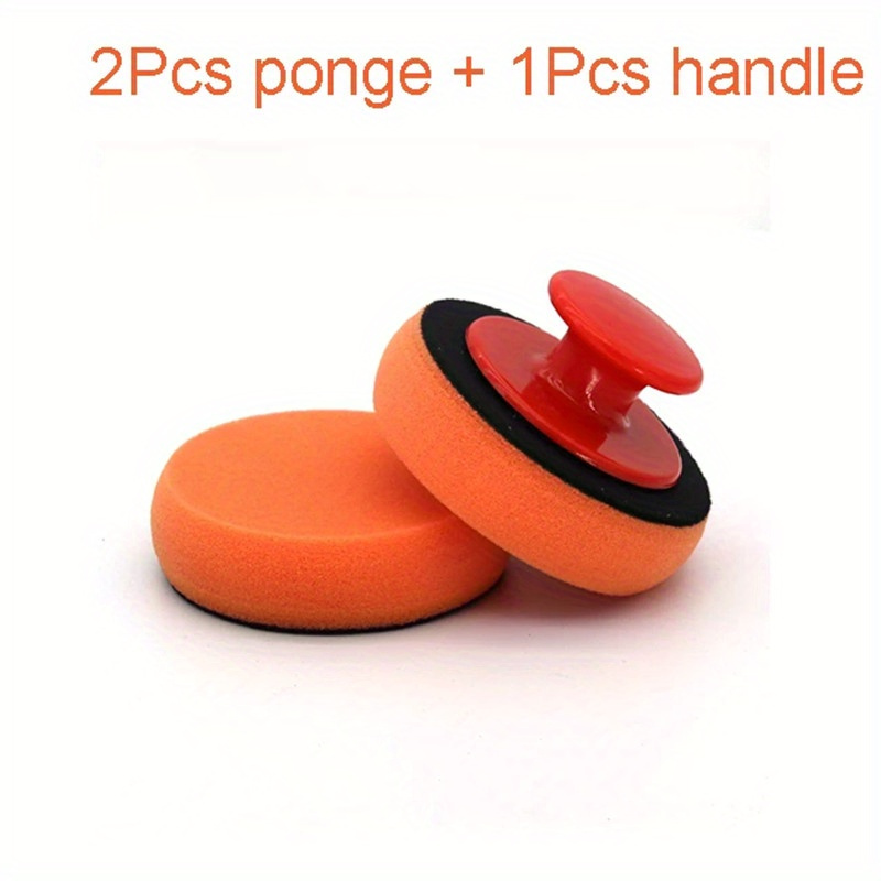 TEMU Set van 3 Auto Wax Sponzen, een Tool voor het Polijsten en Waxen van Voertuigen, Compleet met een Handleiding voor Gebruik
