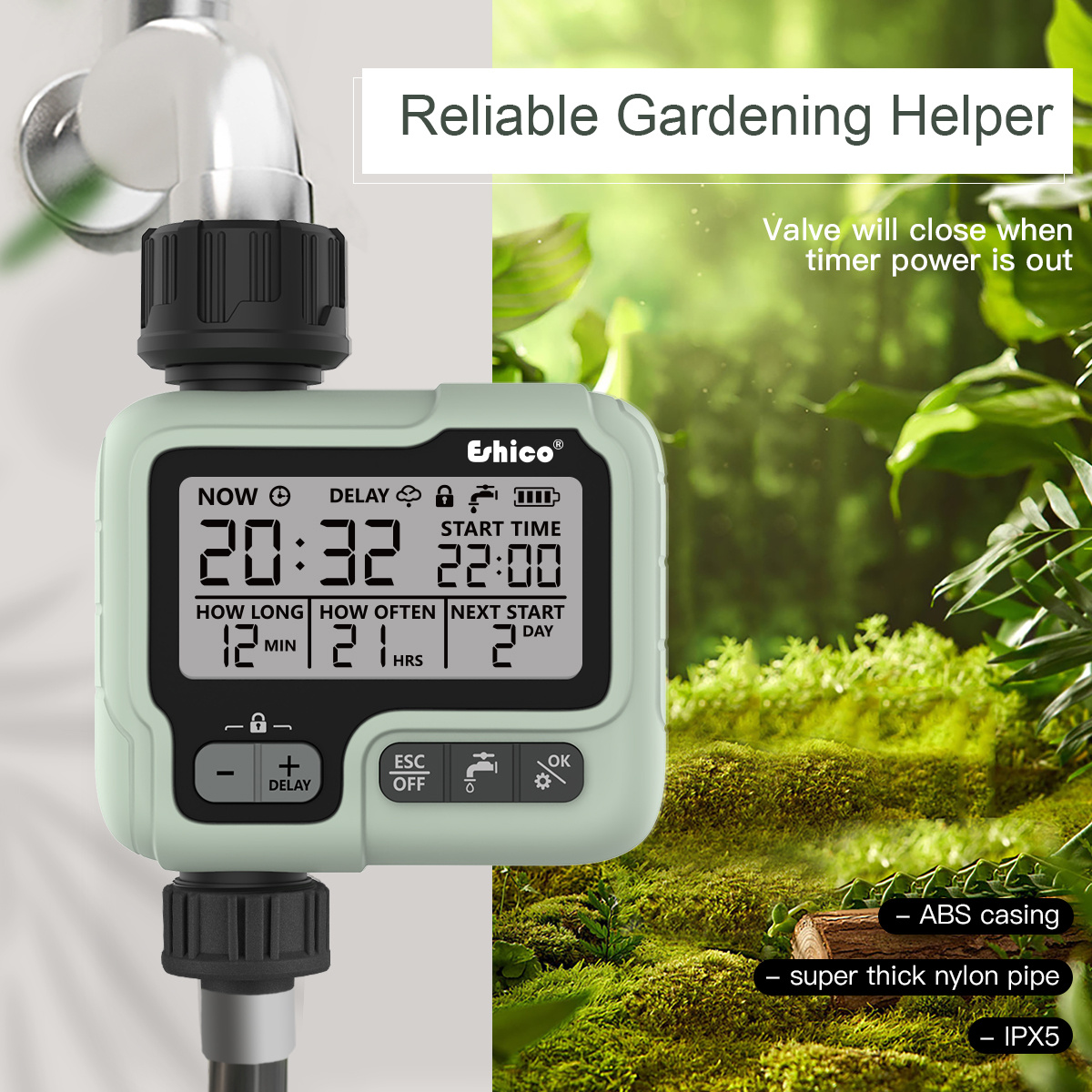 1pc HCT-322 Automatic Water Timer Garden Digital Irrigation Machine Intelligent Sprinkler Timer Outdoor Use to Save Water And Time