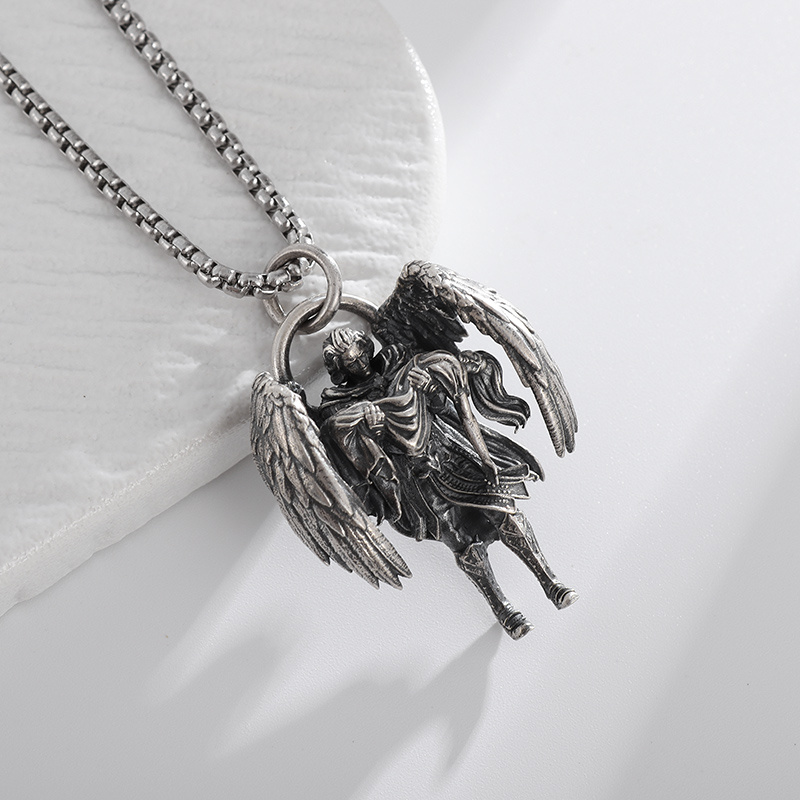 Redemption Angel Necklace with Gothic Wing Pendant