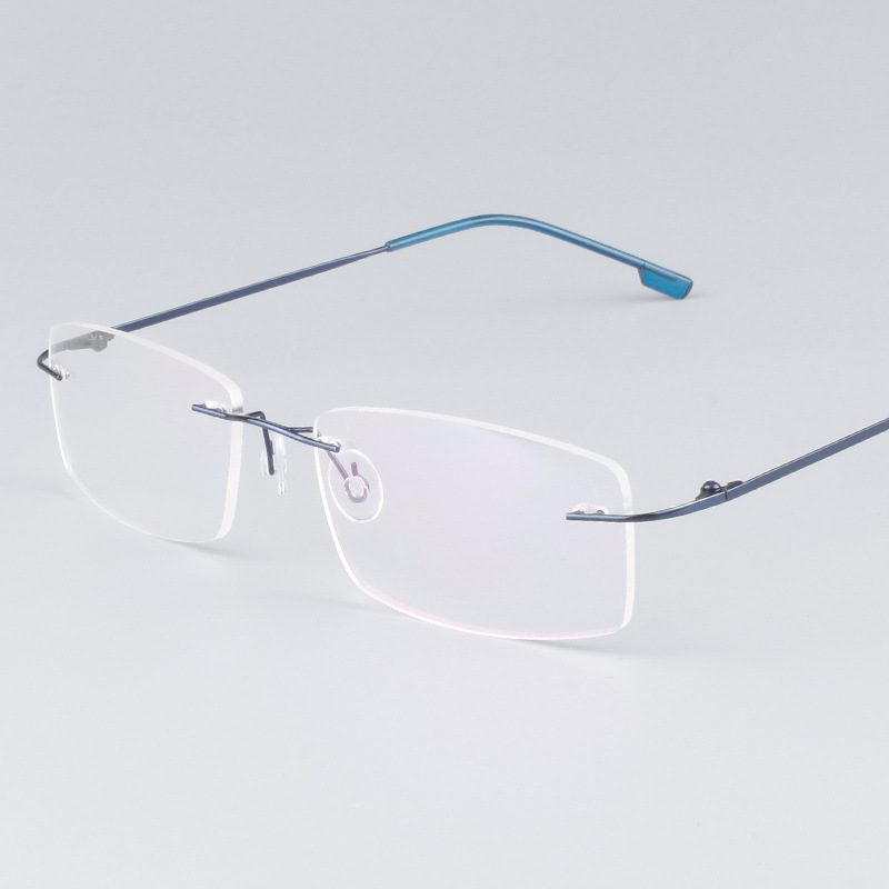 Men's Collapsible Eyeglass Frame Without A Rim, Made Of Titanium Alloy With Design