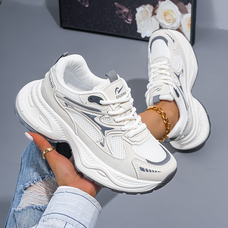 TEMU [Zapatillas] Zapatos deportivos casuales de moda para mujer, para exteriores, fitness, con gruesa, resistentes al y antideslizantes, para correr