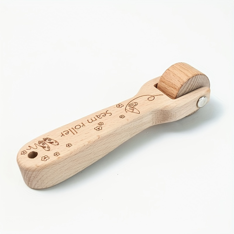 1pc Wooden Pinch Roller Sewing Tool Seam Roller Quilting Seam Roller Wallpaper Roller With Ergonomic Handle For Diy Sewing
