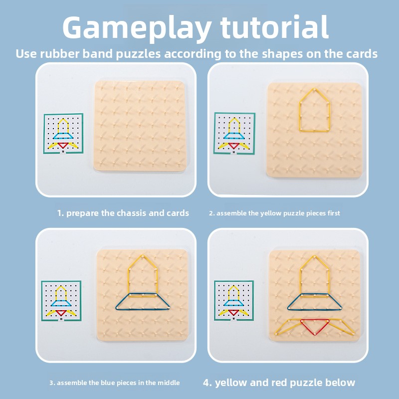 Geometric Creative Assembly Pegboard Puzzle Set