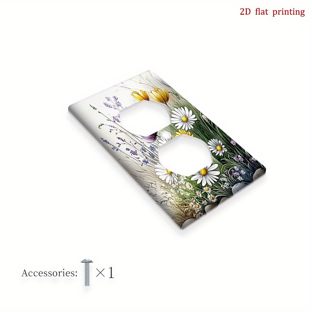 TEMU [Impression 2D Plate] Plaque Murale Décorative avec Design de Fleurs Vibrantes, Panneau Installation de Fils, 2D Plate