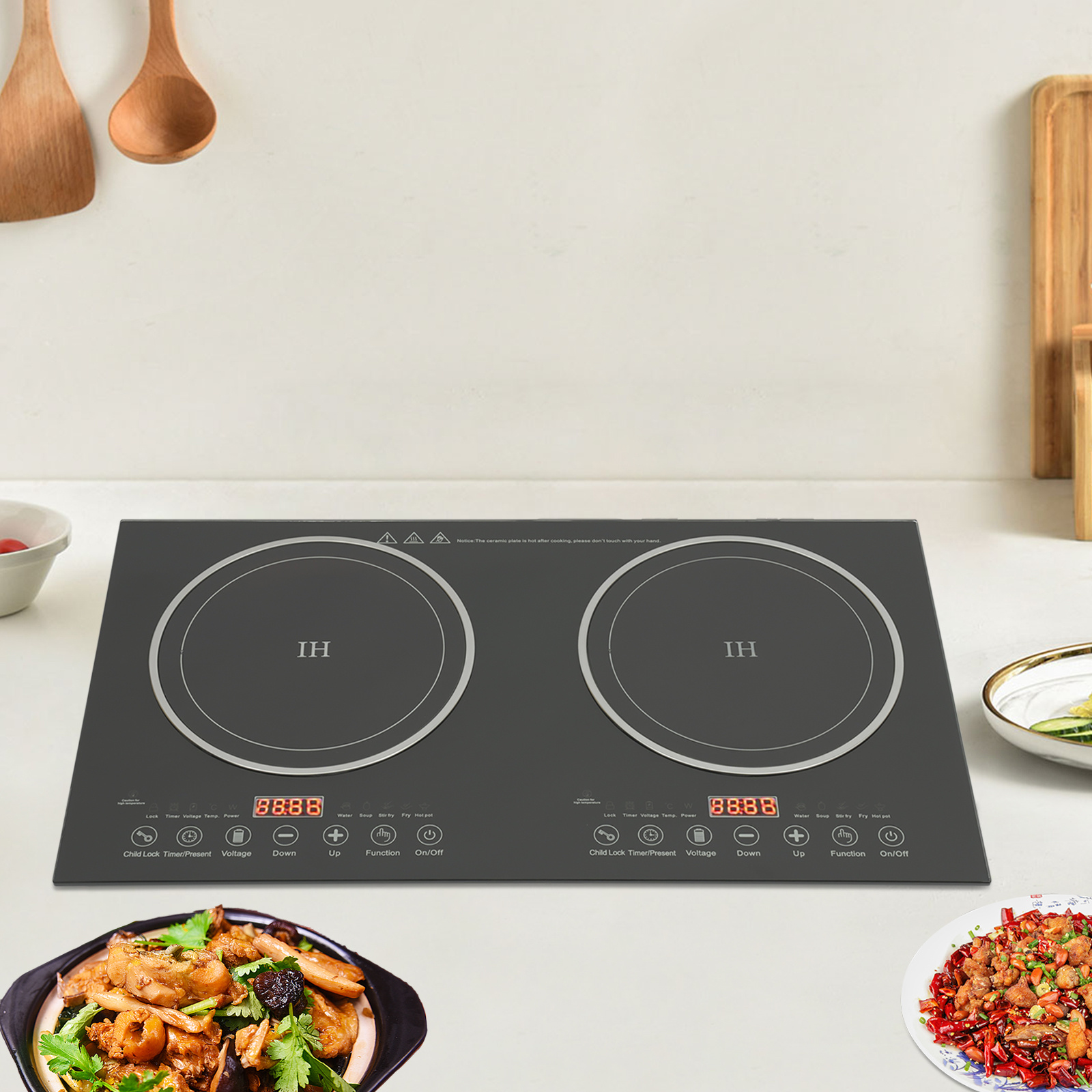 2400w 110v electric dual burner induction cooktop 2 burner countertop cooktop built  