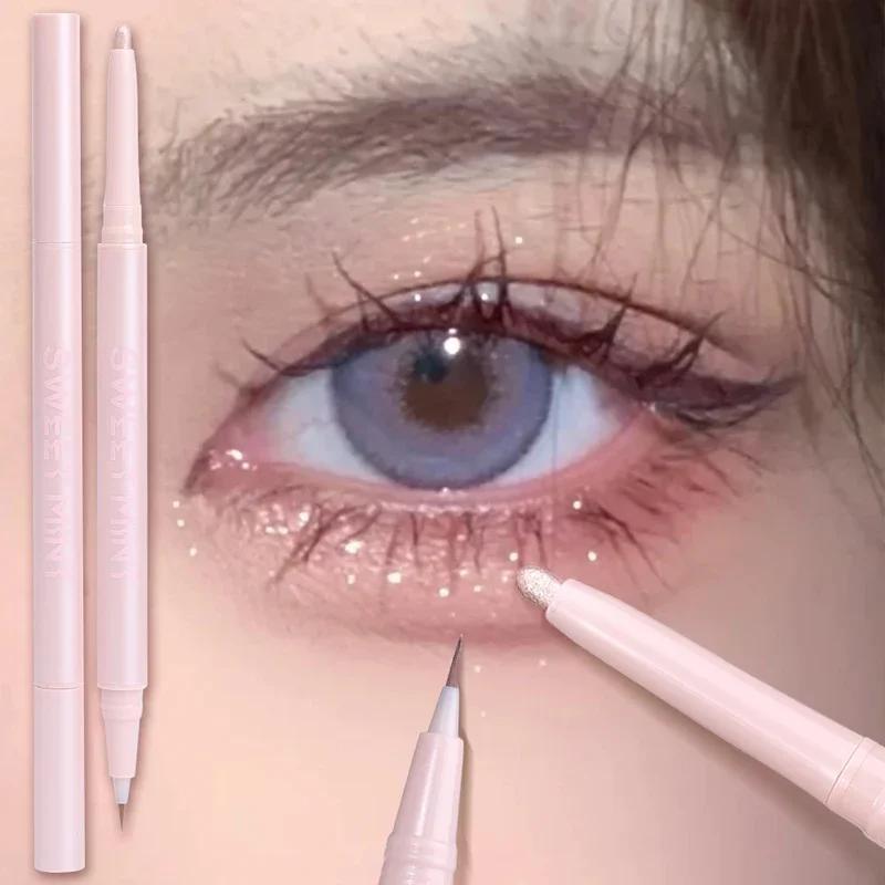 Double Ended Liquid Contour Liner & Highlighter Pen - Silkworm Texture Makeup Tool with Fine Tip for Eyeliner, Brow Definition & Cheekbone Brightener, High Quality Smudge-Proof Nude Formula, Long-Lasting Wear, Eyeliner Refinement, Sleek Beauty Tool, Precise Application Tips, Durable Beauty Tool