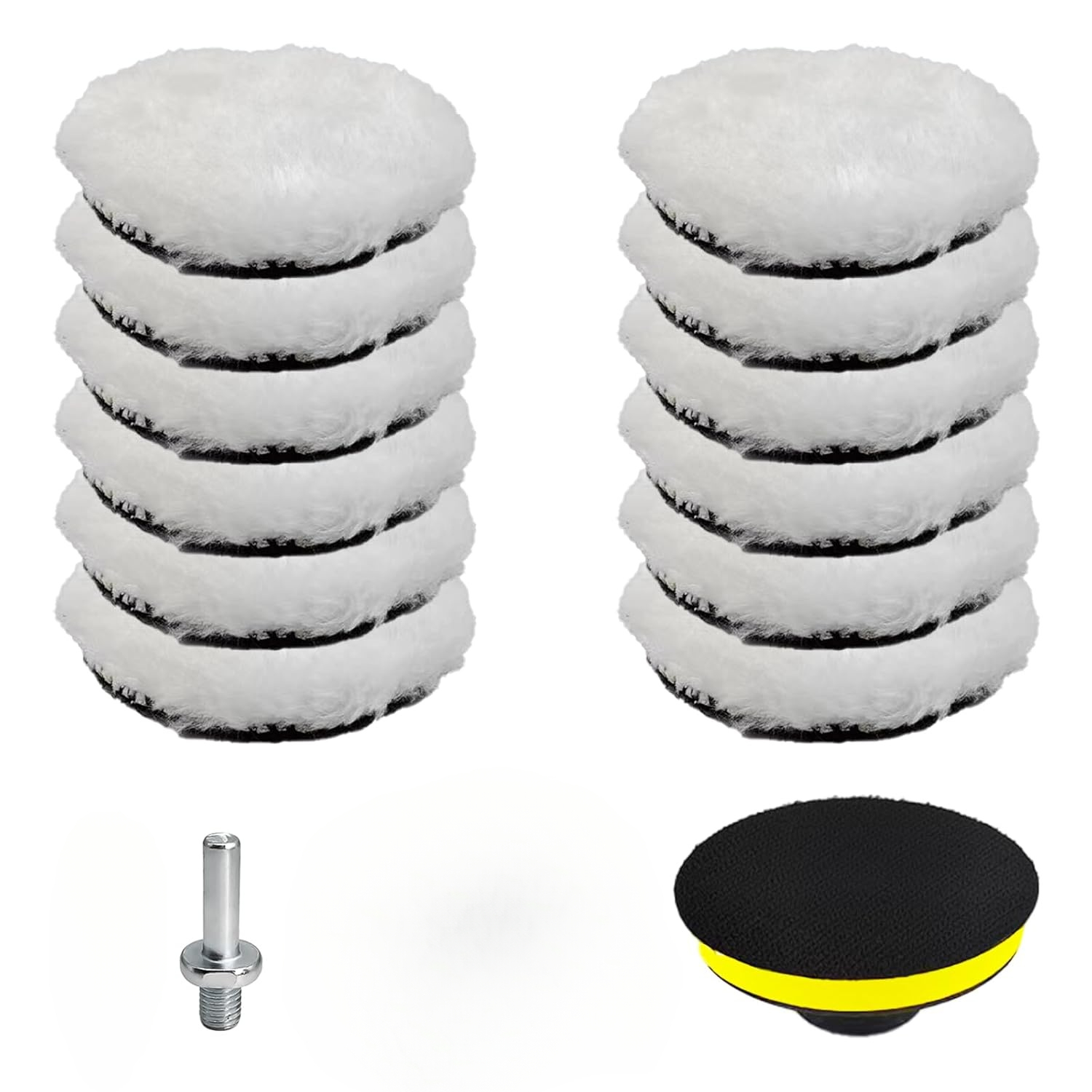 TEMU 12pcs/14pcs 3 Inch Polishing Buffing Pad Kit With Drill Adapter& Backing Plate, Hook& Loop Polishing Wheel For Car Waxfor Car Polishing,
