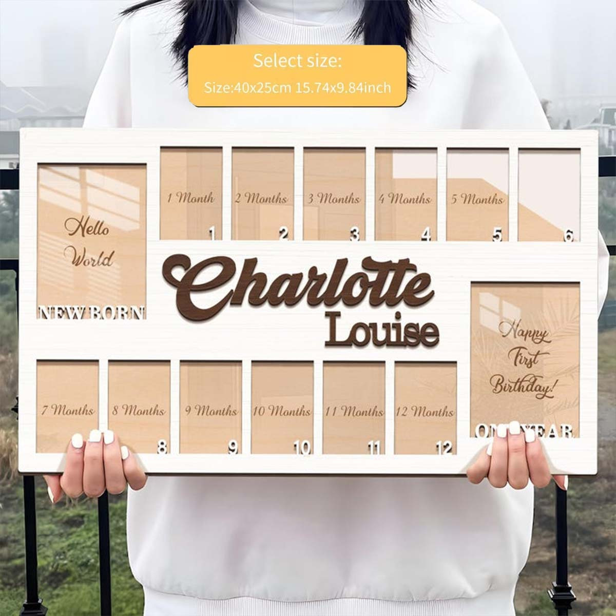TEMU 1pc Custom Name Personalized School Photo Frame | Wooden Material, From Kindergarten To Graduation, Ideal Indoor Decoration Gift, Graduation