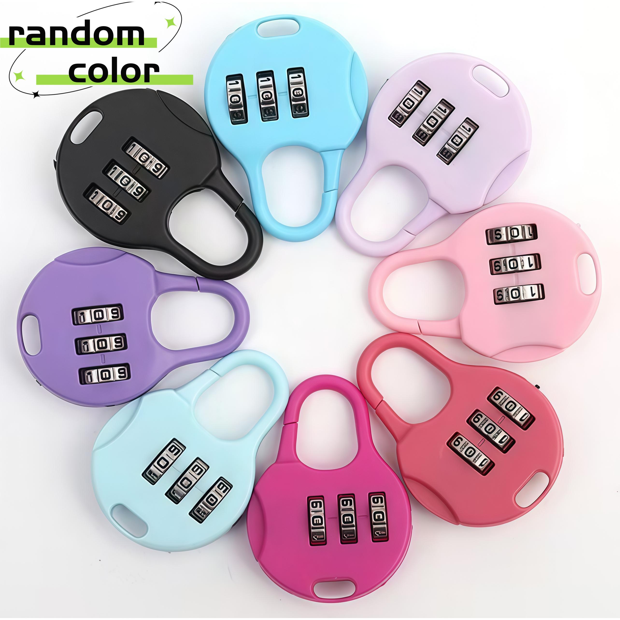TEMU Lot de 5 mini cadenas - Cadenas à combinaison et à clé, cadenas de sécurité en plastique robuste, adaptés pour bagages de voyage, tiroirs de