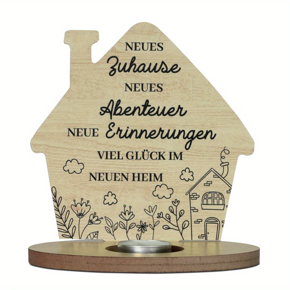 Putuo Decor 1pc German Cute Shaped Wooden Candle Holder Table Decor, , Desktop Decoration For Home Farmhouse Fireplace Living Room, Gift, Party Decorations & Supplies