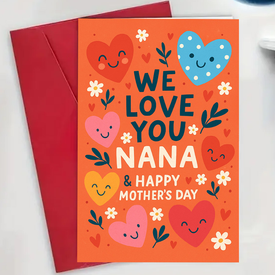 TEMU 1pc ! A Card. An Ideal Present For Grandmothers To Honor Moms And Grandmas On Their Unique Day With An Adorable Heart-themed Greeting Card,