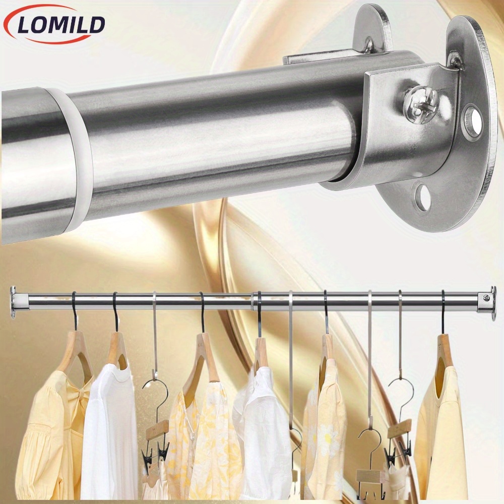 stainless steel original color adjustable wardrobe rod Temu Germany