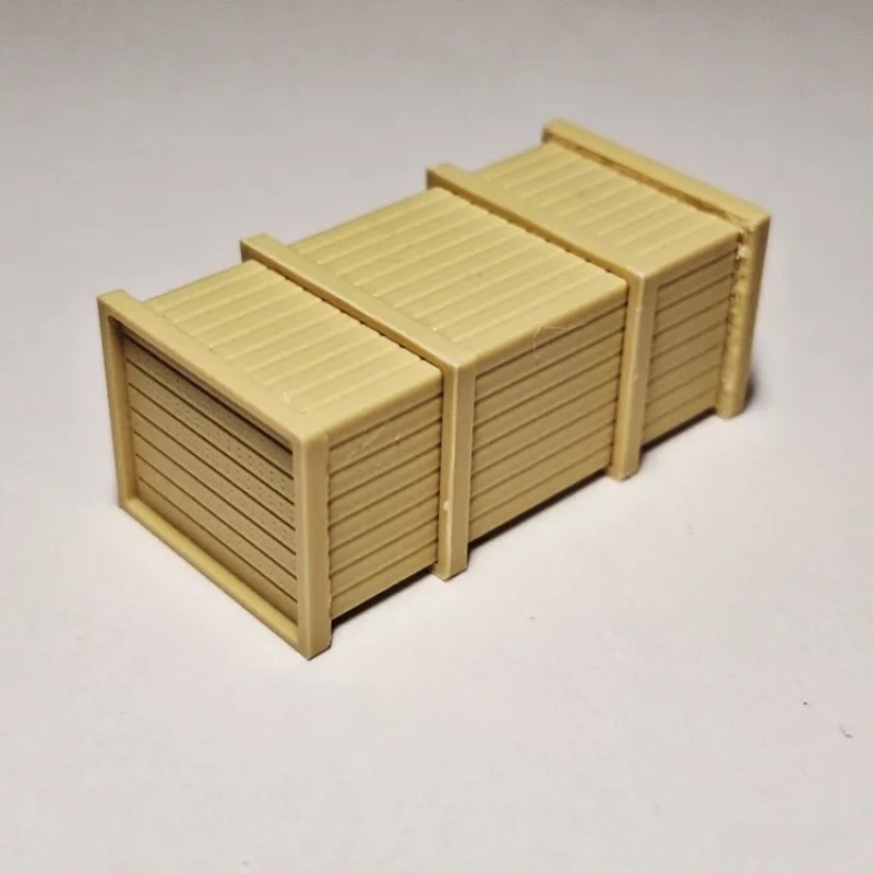 TEMU 1pc 1:87 Ho Scale Miniature Shipping Crates, Detailed Model Cargo Boxes For Model Railroad Layouts, Diorama Scenery Decor Accessories