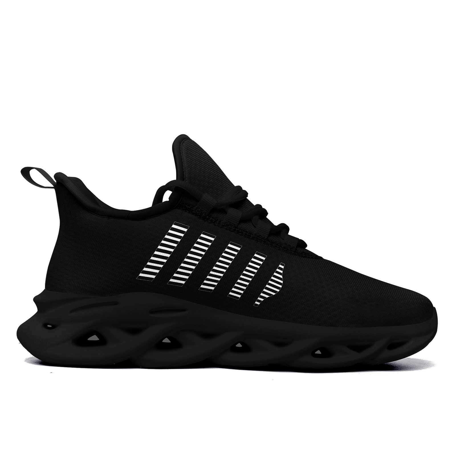 Men's Black Minimalist Lace-Up Walking Sneakers