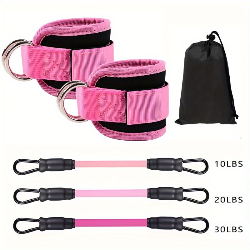2/5pcs Fitness Rope Set, Leg Kicking Resistance Band Hip and Thigh Strength Training Ankle Strap Ties for Bodybuilding Pull-Up Rope