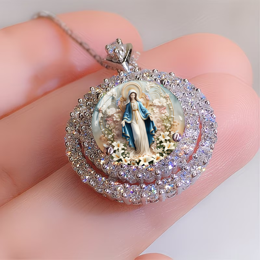 TEMU 1pc Necklace Halo Necklace Religious Necklace Faith Necklace Minimalist Luxe Vintage Necklace Floral Necklace Jewelry Additions Unique Jewelry