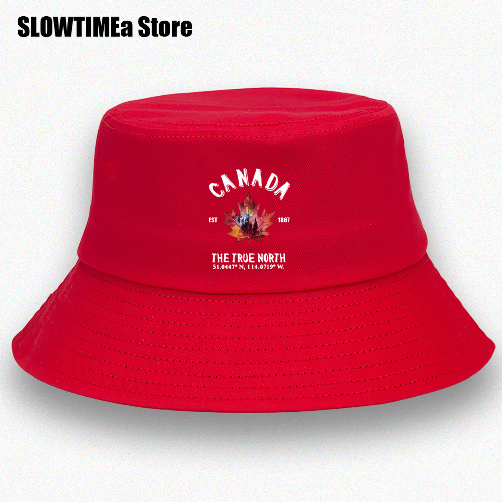 TEMU 1pc Fashion Canada Hat, Washed Fisherman Hats, Multiple Color Options, Event Party Hat, Street Style Outdoor Travel Hat, Foldable Fisherman Hat,