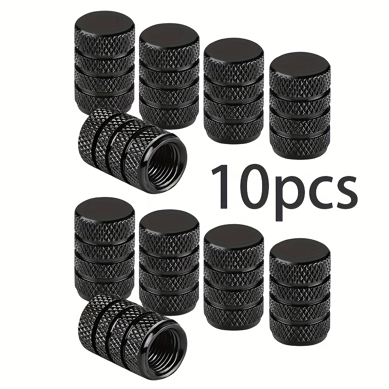 Image of 10 Patterned Aluminum Alloy Tire Valve Caps, Suitable For Cars, Trucks, Motorcycles, And Bicycles, Durable Automotive Tire Additions