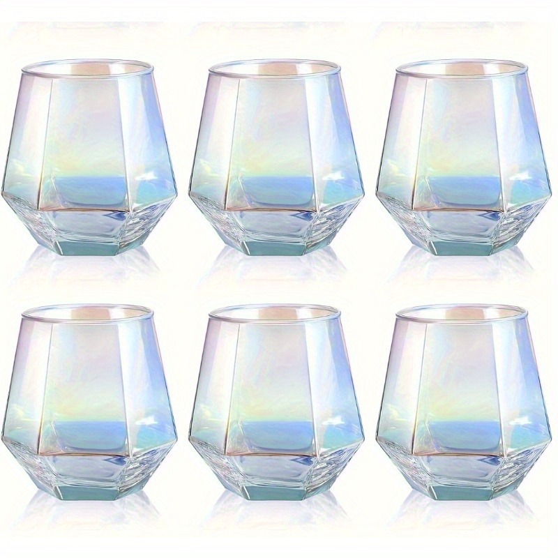 6pcs Rainbow Handless Glass - Reusable, Suitable For Roostertails, Whiskey, And Home Bar Decor - Ideal Gift For Weddings, Birthdays, And Parties