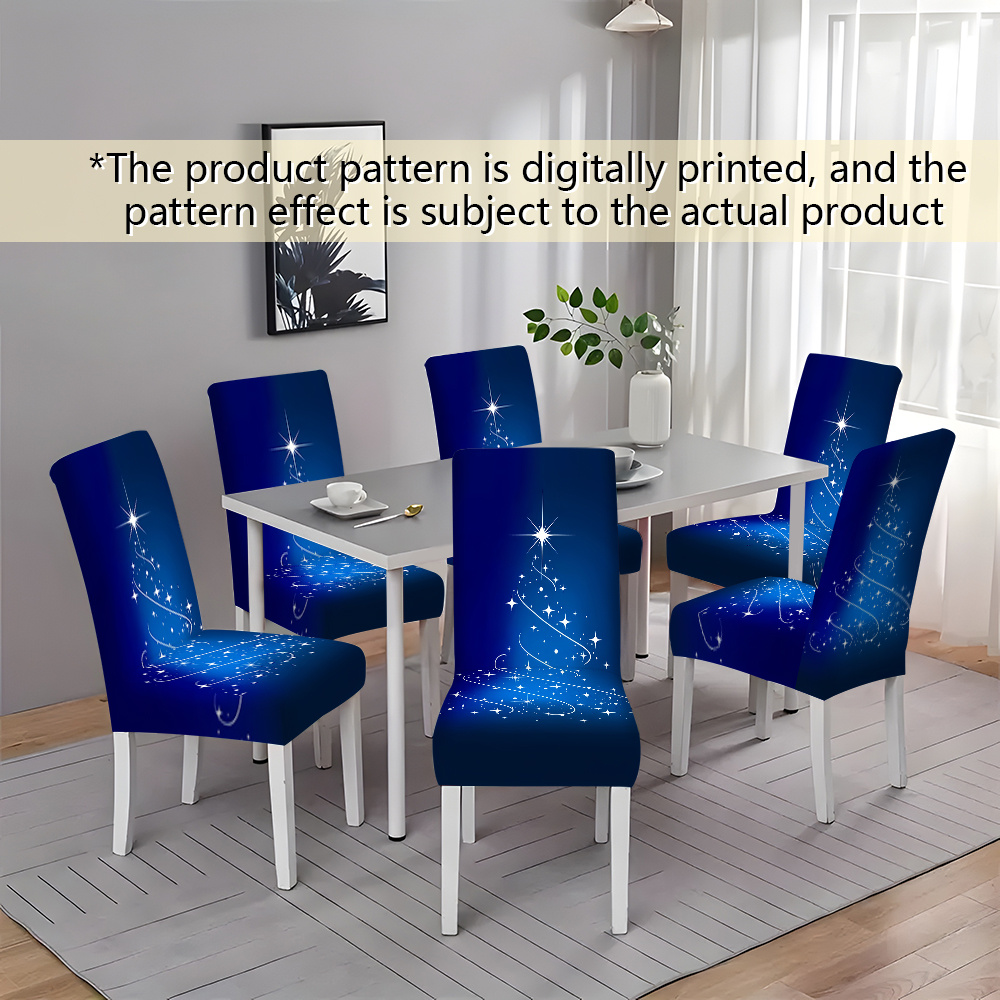 item picture 2d flat new 2d flat print chair cover christmas theme   white starry       chair covers for   suitable
