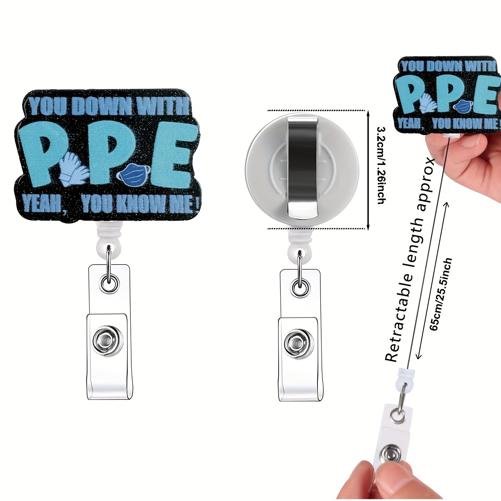   nursing badge reel with wear ppe     slogan   professional id holder clear acrylic name tag with secure retractable clip suitable for nurses   healthcare workers office ideal nursing school or   gift