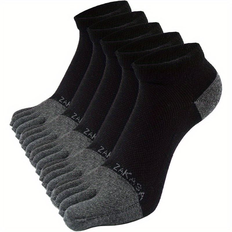 5-pair Men's Toe Socks For Sports And Running, Breathable And Suitable For