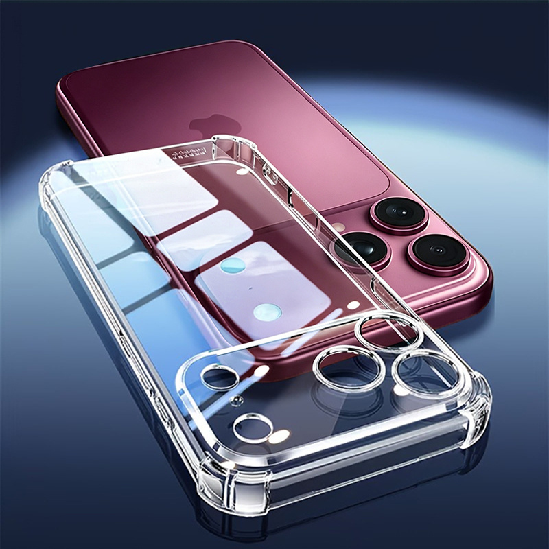 TEMU Coque de téléphone - Coque de téléphone transparente compatible avec Iphone 18 Pro Max 18 17 16 15 14 13 12 11 Pro , couverture arrière souple