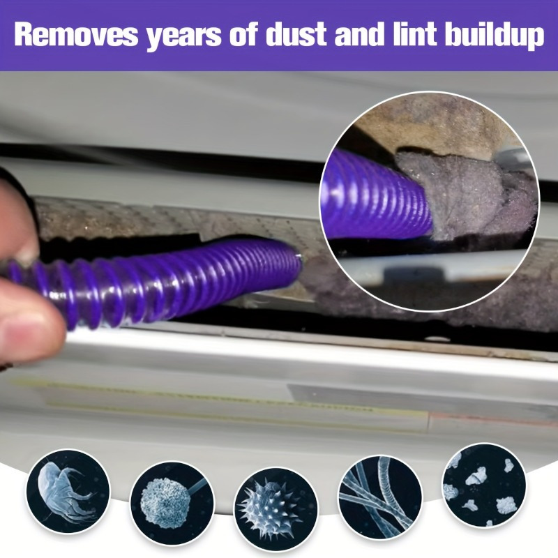 2pcs dryer vent cleaning kit lint remover vacuum hose attachment for   v15 v12 v11 v10 v8 v7 models   plastic purple details 3