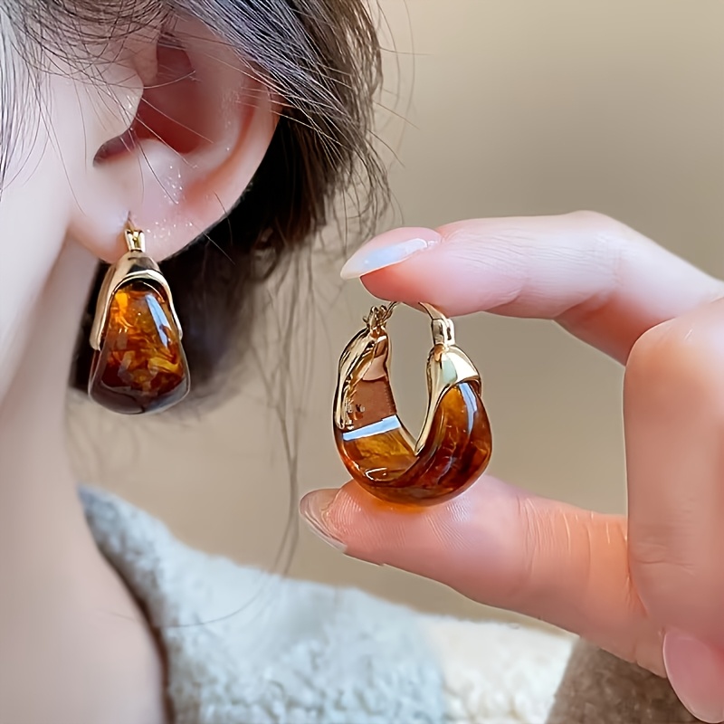 TEMU U-shaped Earrings, Simple Yet Luxurious, Showcasing A High-end Texture. Elegant Earrings For Daily Commuting