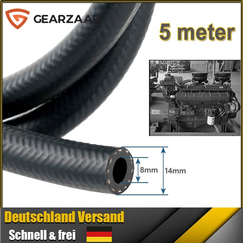 5-meter Fuel Line, 8 Mm Width, Suitable For Gasoline, Oil, And
