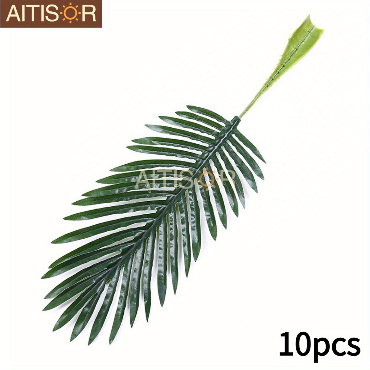Image of 10pcs Aitisor Large Realistic Fake Palm Leaves - High-quality Plastic Fronds With Botanical Foliage Suitable For Home, Wedding, Party, / Decor - Maintenance & Faux Plants