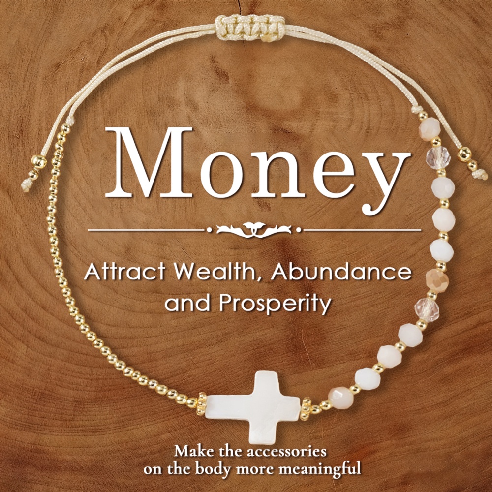 Image of 1pc Women's Fashion Bohemian Style Handcrafted Shell Synthetic Crystal Bead Adjustable Attracting Wealth, And Making Body More Meaningful - Perfect Jewelry For Men And Women