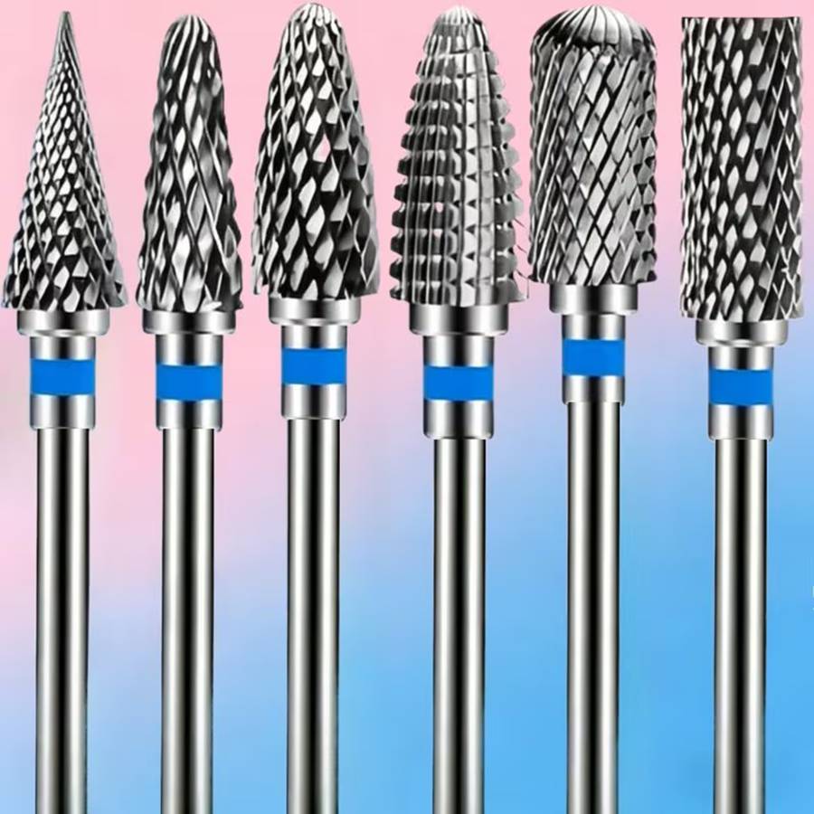 TEMU Set da 6 punte professionali per trapano per unghie, accessori per trapano elettrico per manicure, frese per rimozione gel, strumento per