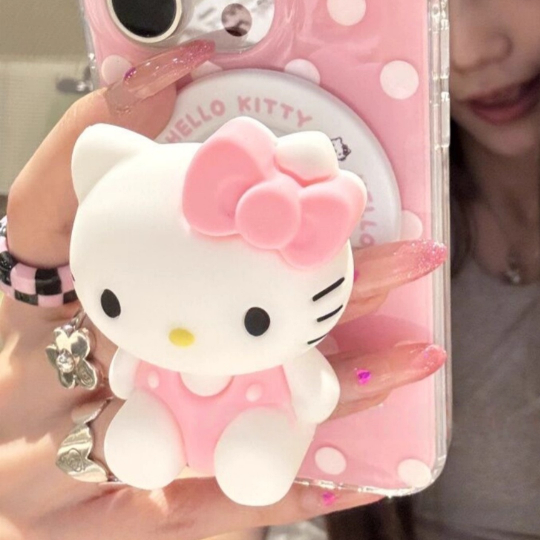 E-shop Kreativer Polka-Dot 3D rosa Schleifen--Magnet-Handyhalter