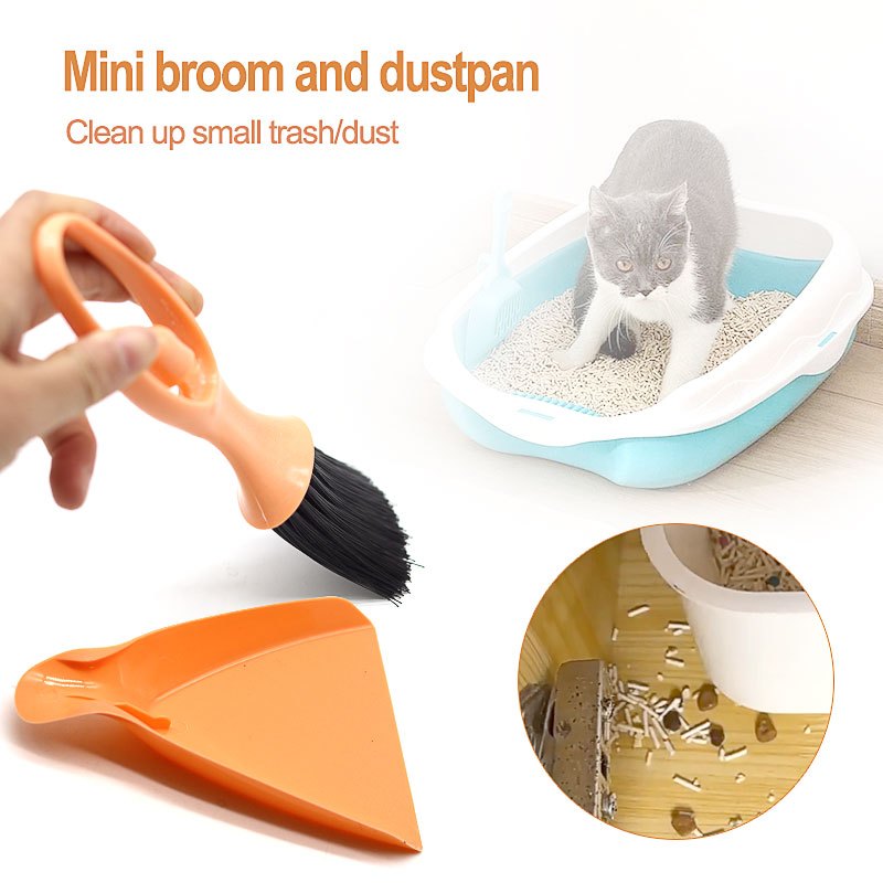3pcs Set/Mini Broom&Dustpan/Hamster Litter Scoop/Cleaning Brush/Waste Removal Tools/Ideal for Cleaning Cages of Hamsters, Rabbits, Reptiles, and Other Small Pets